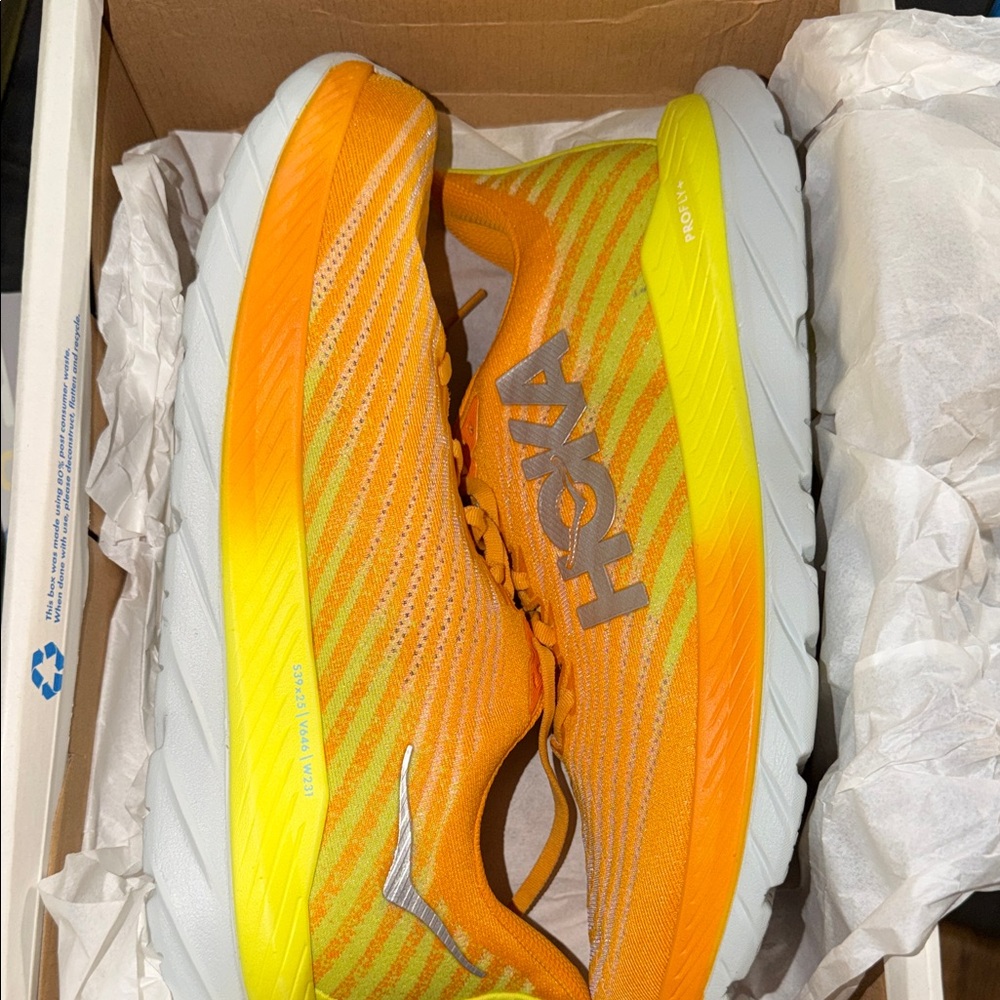 Hoka Orange and Yellow Performance Running Shoes